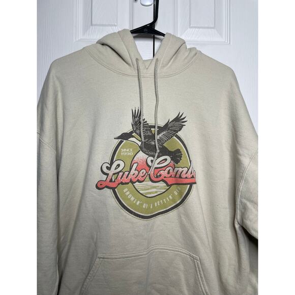 LUKE COMBS XL 2024 Tour Hoodie Tan Unisex Tour Merch Sweatshirt - Picture 2 of 5